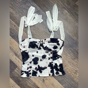 Anna Grace cowprint top